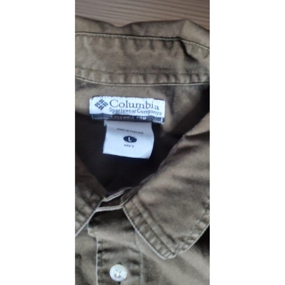 Vintage Columbia Trap Shooting Shirt Mens L Button Up Outdoor Hunting Brown - Picture 4 of 8